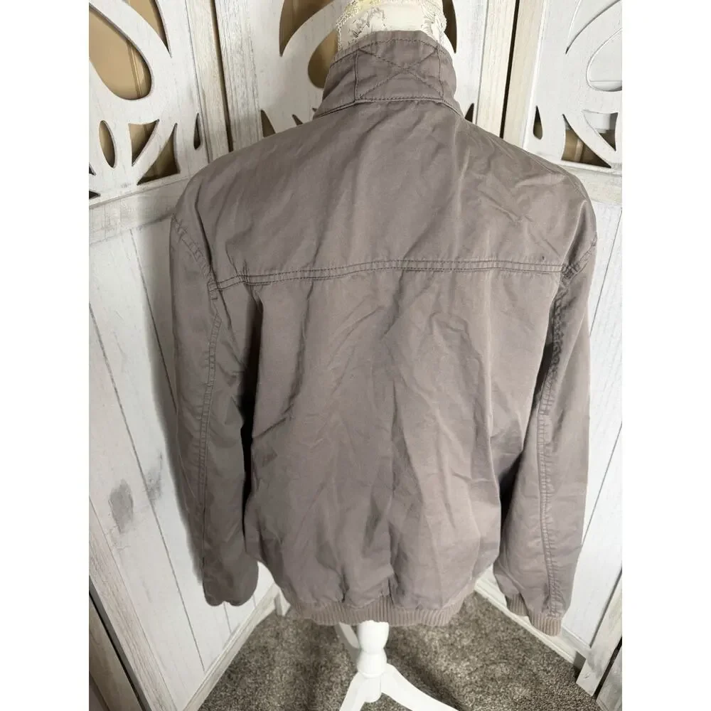Y2K 7 Seven for All Mankind Jacket Men’s Bomber Flight Vintage Taupe Sz Large